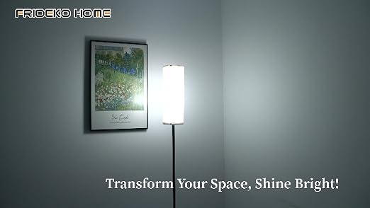 FRIDEKO HOME Floor Lamp, 9W 800LM Color Changing Smart Bulb, Beige Shade