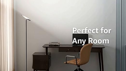 LED Floor Lamp for Living Room, Torchiere Lamp with Compact Remote
