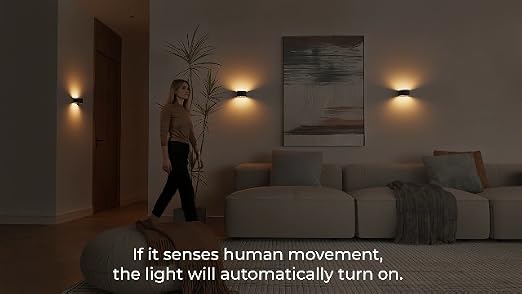 FULEN 4 Pack Motion Sensor Wall Lamp with Remote Control 3 Colors Wireless Wall Light LED Indoor Up and Down Wall Sconce 5000mAh Rechargeable Battery Powered Wall Lamps Brightness Adjustable,Black