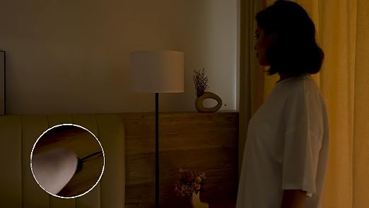 Modern Floor Lamp Simple Design with White Shade & Foot Pedal Switch