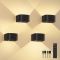 FULEN 4 Pack Motion Sensor Wall Lamp with Remote Control 3 Colors Wireless Wall Light LED Indoor Up and Down Wall Sconce 5000mAh Rechargeable Battery Powered Wall Lamps Brightness Adjustable,Black