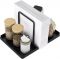 Napkin Holder for Table with Salt and Pepper Shakers Caddy, Black