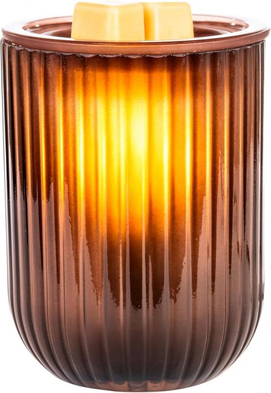 ScentSationals Bryn Amber Glass Decorative Wax Warmer for Scented Wax Melts