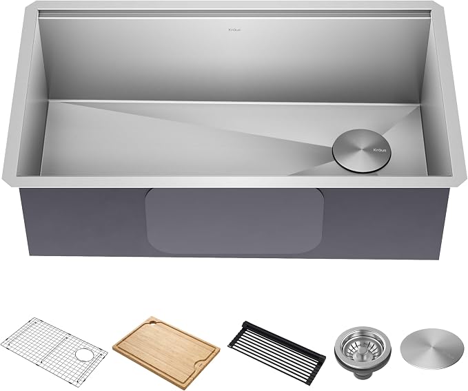 KRAUS Stainless Steel 32 in Undermount Kitchen Sink KWU110-32