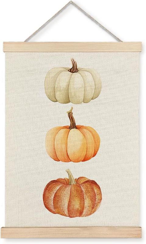 LUVADIAN Fall Pumpkin Decor, Fall Wall Decor Poster Hanger Frame, Autumn Wall Art Posters, Falls Decorations for Home, Farmhouse Autumn Decorations Posters, 12x16 Inches