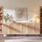 IFGET 92.63" W Modern Arched Sideboard Buffet Cabinet with Storage, Natural