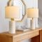 PoKat 20.75" Small Modern Ceramic Table Lamps Set of 2 for Bedroom, White
