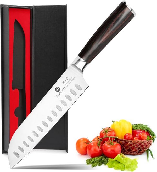 imarku Santoku Knife 7 Inch, Ultra Sharp Japanese Chef Knife-Kitchen Knife