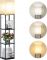 SUNMORY Floor Lamp with Shelves, Standing Lamps for Living Room, Black