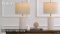 PoKat 23" Modern Ceramic Table Lamp Set of 2 for Living Room Bedroom, White