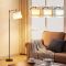 60" Modern Floor Lamp with Beige Shade, 9W LED Bulb