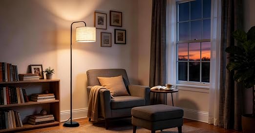 TJOY Floor Lamp, Black Standing Floor Lamp for Living Room with 3 CCT Bulb
