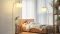 Tall Floor Lamp for Living Room,65'' Modern Standing Lamps with 9W LED Bulb,Elegant Floor Light with Fabric Shade,Gold Tall Lamp for Bedroom Office Study Room Corner Dining Room